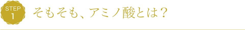 STEP1 そもそも、アミノ酸とは？